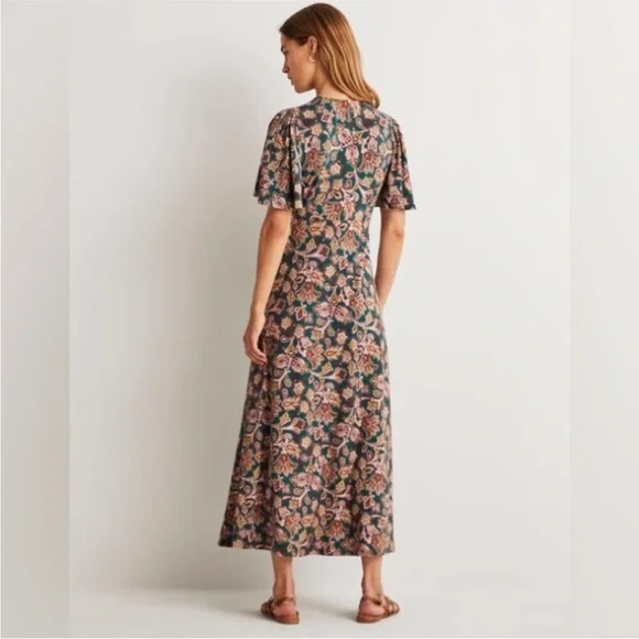 Boden Jersey Midi Tea Dress in Chesapeake Bay Paisley Size 8 - Picture 3 of 10